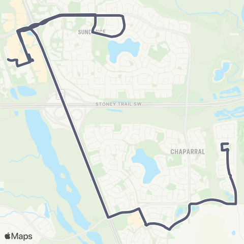 Calgary Transit Chaparral Valley / Wolf Willow map