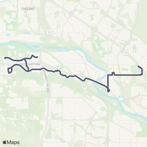 Calgary Transit Paskapoo Slopes map