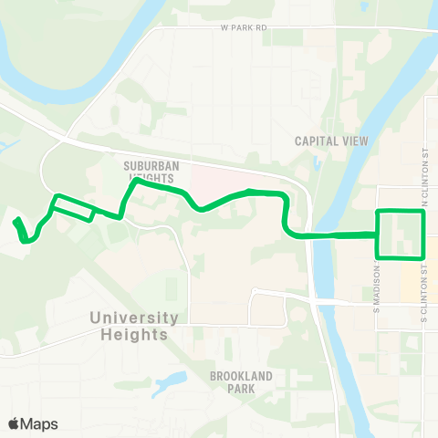 CAMBUS Finkbine-Pentacrest map