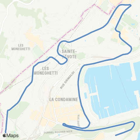 Compagnie des autobus de Monaco Monaco-Ville - Jardon exotique map