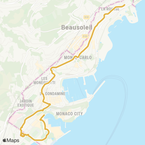 Compagnie des autobus de Monaco Fontvieille - Saint-Roman map