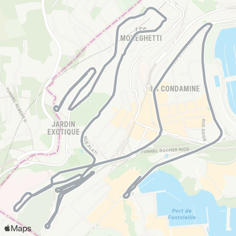 Compagnie des autobus de Monaco Fontvieille - Hector Otto map