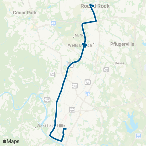 CapMetro North Mopac Express map