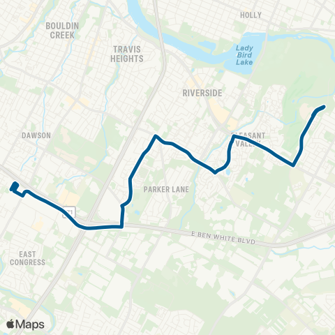 CapMetro Parker / Wickersham map