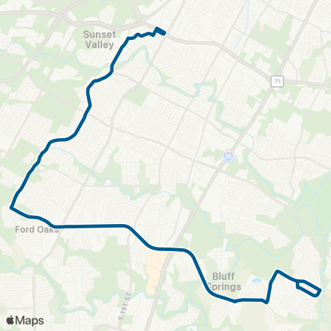 CapMetro Westgate / Slaughter map