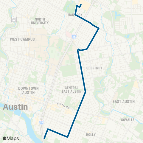 CapMetro Chicon / Cherrywood map