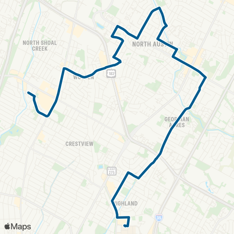 CapMetro Georgian / Ohlen map