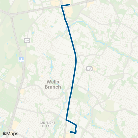 CapMetro Round Rock Tech Ridge Limited map