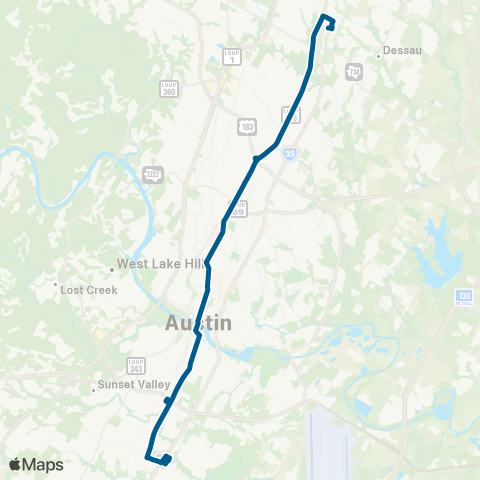 CapMetro North Lamar / South Congress map