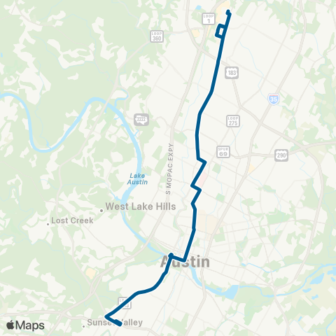 CapMetro Burnet / S Lamar map