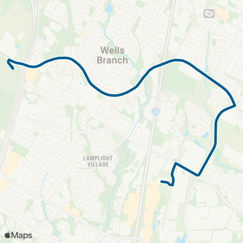 CapMetro Wells Branch map