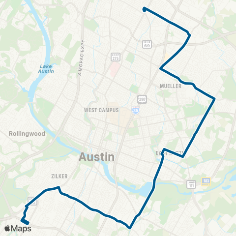 CapMetro Springdale / Oltorf map