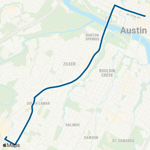 CapMetro Night Owl South Lamar map