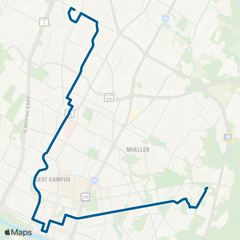 CapMetro Woodrow / Lamar map