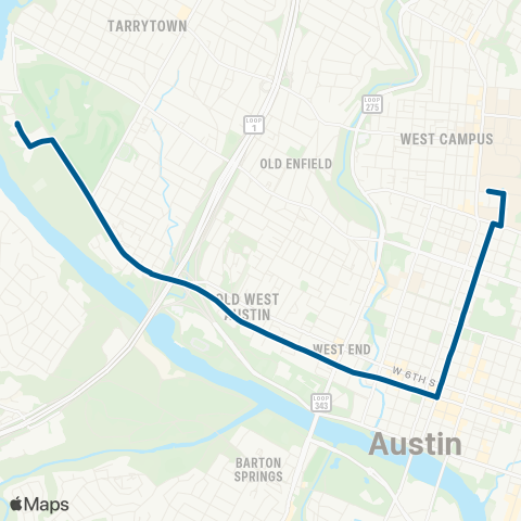 CapMetro Lake Austin / UT map