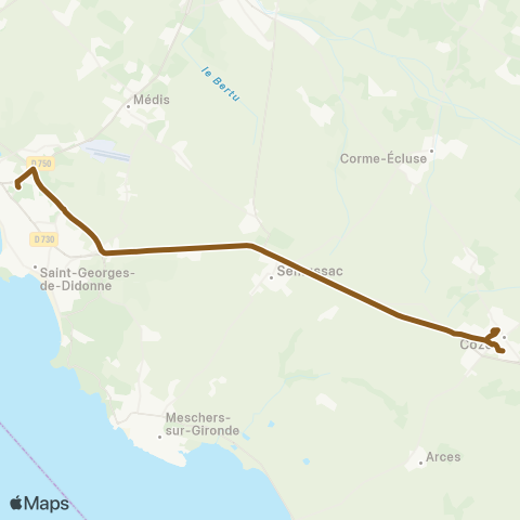 Cara'bus Cozes - Primaire <> Royan - Cordouan map