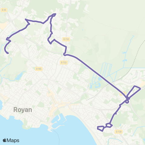 Cara'bus Navette Dunant > Ste Marie > Zola > Cordouan via Chatelard map