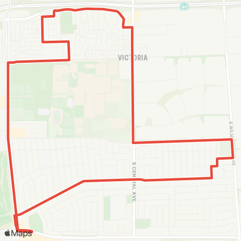 Carson Transport Carson Circuit Route A map