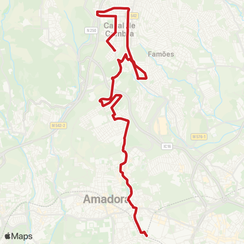 Carris Metropolitana Casal De Cambra (C Rebentão) - Reboleira (Metro) map