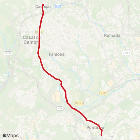 Carris Metropolitana Caneças (Largo Jardim) - Pontinha (Metro) map