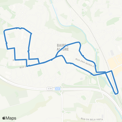 Carris Metropolitana Agualva-Cacém (Estação) via Bairro Joaquim Fontes | Circular map