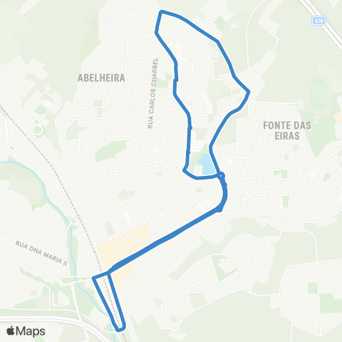 Carris Metropolitana Agualva-Cacém (Estação) via Lopas | Circular map