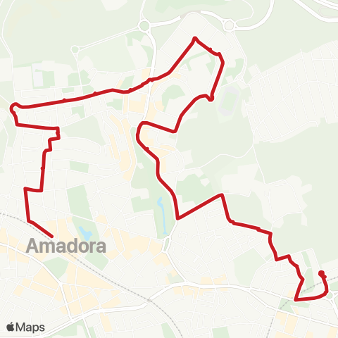 Carris Metropolitana Amadora (Estação Norte) - Amadora Este (Metro) map