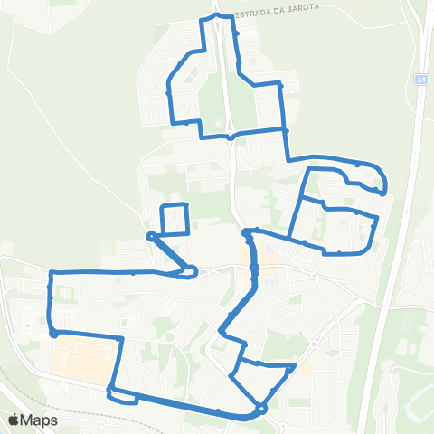 Carris Metropolitana Massamá-Barcarena (Estação Norte) via Quinta Das Flores | Circular map