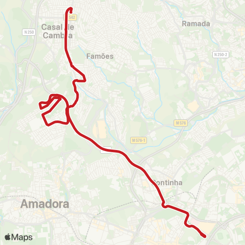 Carris Metropolitana Casal De Cambra - Colégio Militar (Metro) map