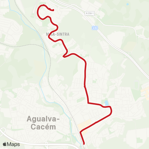 Carris Metropolitana Agualva-Cacém (Estação) - Mira Sintra (Mercado) via Av Bomb Vol map