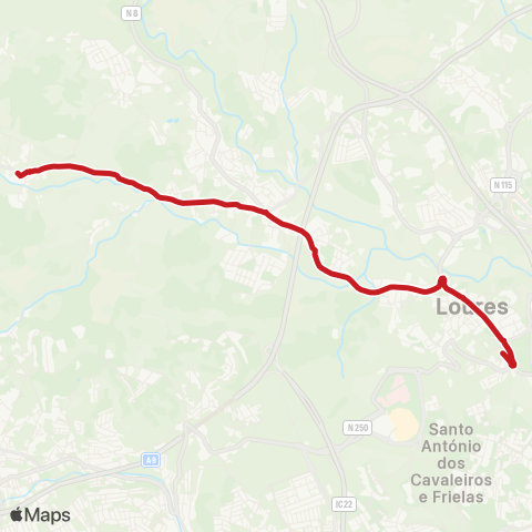 Carris Metropolitana A-Dos-Cãos - Loures (Centro Saúde) map