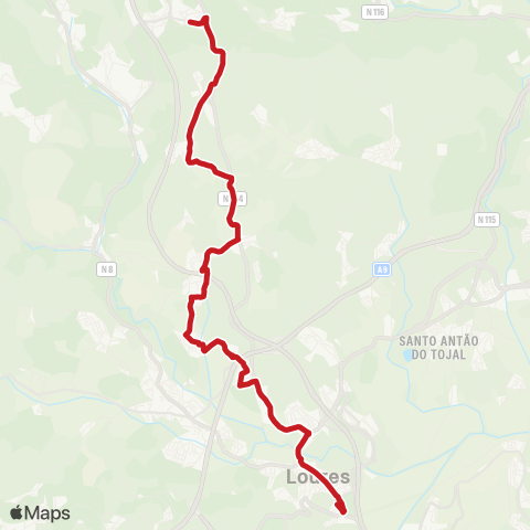 Carris Metropolitana Cabeço De Montachique - Loures (C Saúde) via Bairro Novo De Palhais E Murteira map