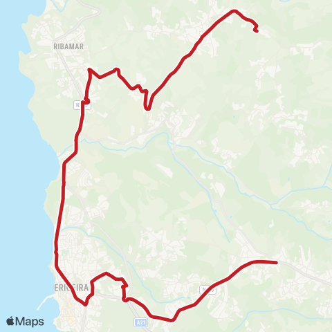 Carris Metropolitana Achada - Lagoa (Colégio Miramar) map