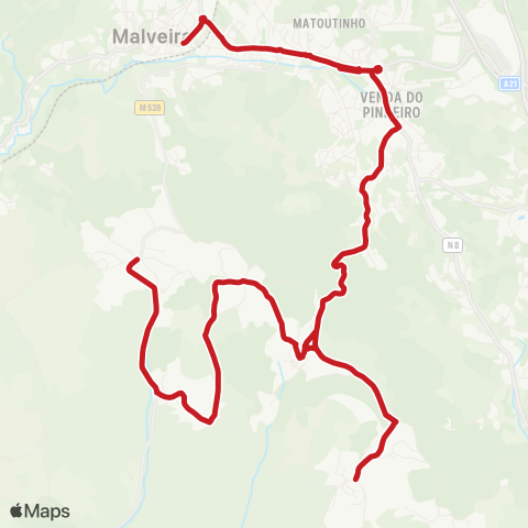 Carris Metropolitana Avessada - Malveira (Terminal) map