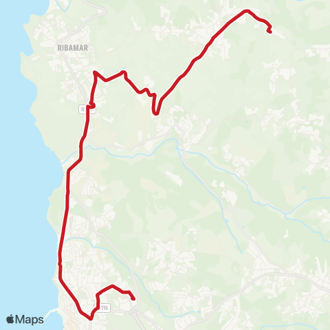 Carris Metropolitana Lagoa (Colégio Miramar) - Ericeira (Terminal) map