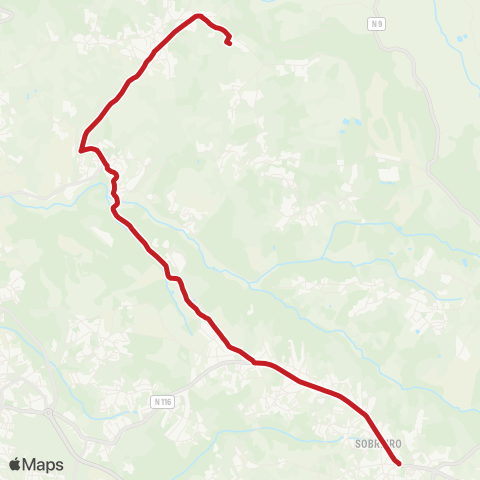 Carris Metropolitana Lagoa (Colégio Miramar) - Sobreiro map