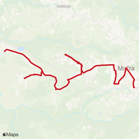 Carris Metropolitana Mafra (Palácio) - Zambujal map