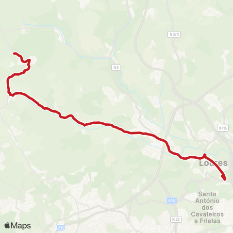 Carris Metropolitana Covas De Ferro - Loures (Centro Saúde) map