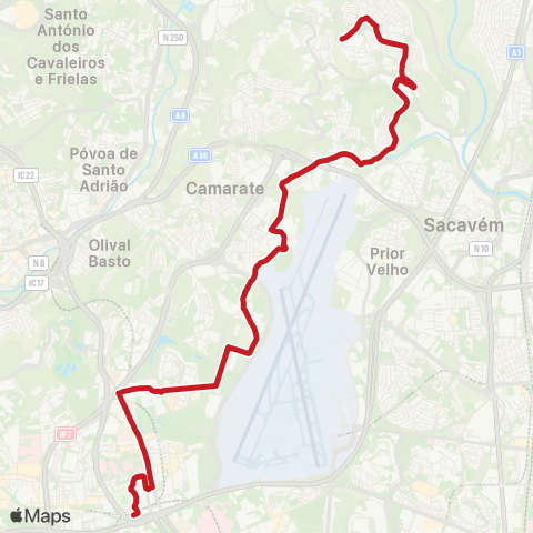 Carris Metropolitana A. Moinho - Campo Grande map