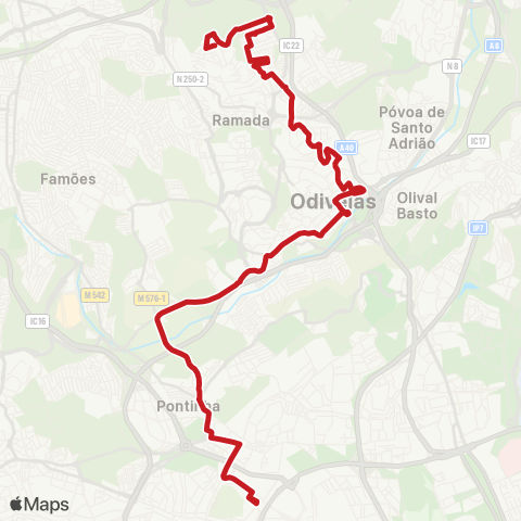 Carris Metropolitana Lisboa (C. Militar) - Serra Da Amoreira map