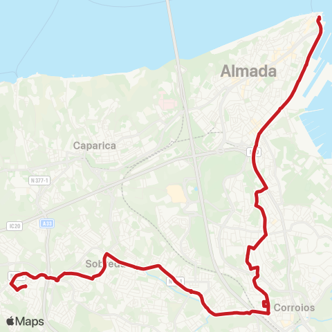 Carris Metropolitana Cacilhas (Terminal) - Pilotos map