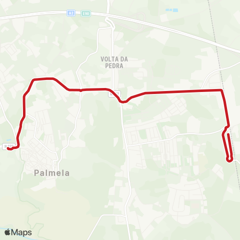 Carris Metropolitana Palmela (Estação) - Palmela (Terminal) map