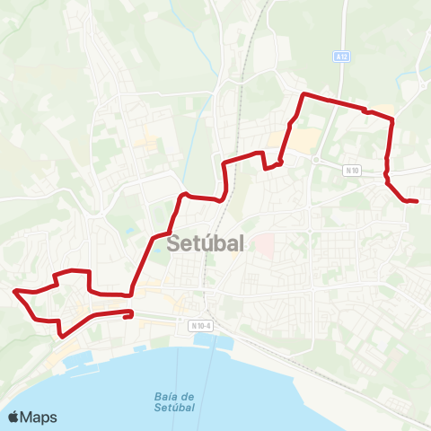 Carris Metropolitana Setúbal (Centro Saúde) - Setúbal (Mercado) map