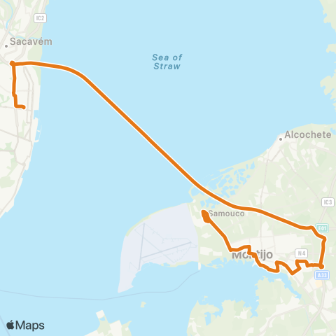 Carris Metropolitana Lisboa (Oriente) - Samouco map