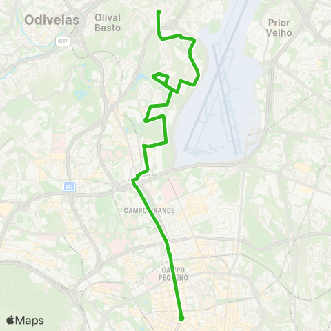 Carris Galinheiras - Campo Grande-Metro map