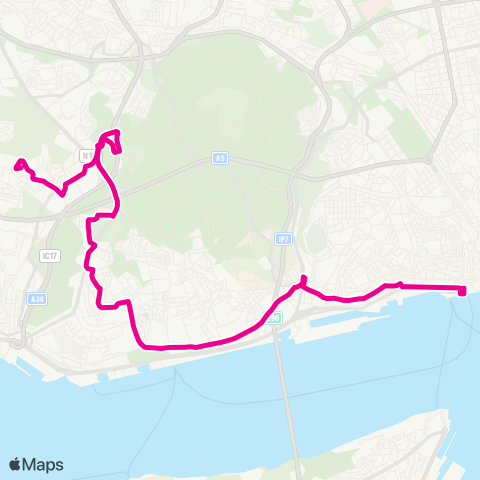 Carris Cais Sodré - Av. Infante Santo map