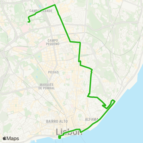 Carris Hosp. Sta. Maria - Cais Sodré map