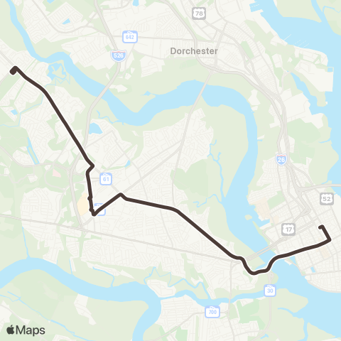 CARTA St. Andrews / Ashley River Rd map