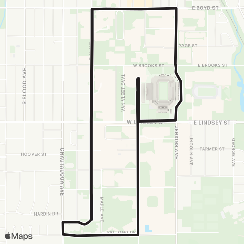 OU CART Campus Loop map