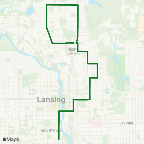 CATA North Lansing - Turner map